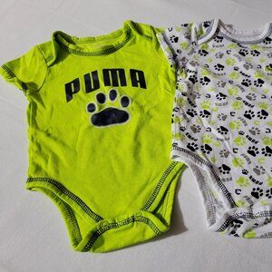 Puma Sport Lifestyle 3-6 month set 2 bodysuits NWOT
